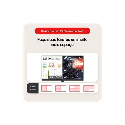 Monitor LG 24” IPS Full HD 100Hz HDMI Ajuste de Inclinação 24MS500-B