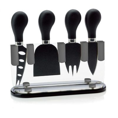 Conjunto De 4 Facas Para Queijo Kenya Preto