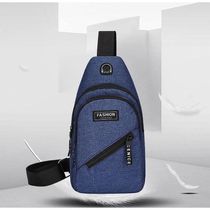 Bolsa Mochila Impermeável Transversal Crossbody Pochete De Peito Portátil Alça única Ajustável Azul