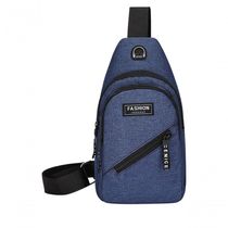 Bolsa Mochila Impermeável Transversal Crossbody Pochete De Peito Portátil Alça única Ajustável Azul