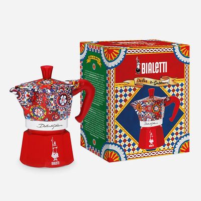 Cafeteira moka em alumínio 3 xícaras Bialetti Dolce & Gabbana 130ml vermelha