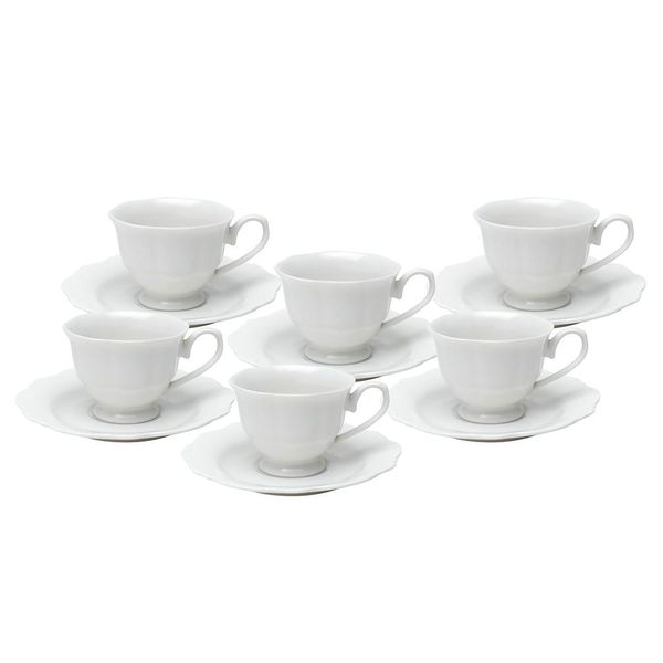 Jogo de xícaras de café em porcelana Wolff Maldivas 6 peças 80ml branca