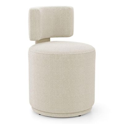 Kit 02 Puffs Decorativos Orgânicos Living Melis Minimalista Bouclê Bege - Desk Design