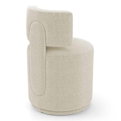 Kit 02 Puffs Decorativos Orgânicos Living Melis Minimalista Bouclê Bege - Desk Design