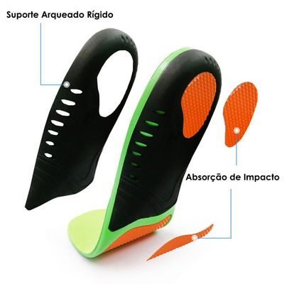 Palmilha Ortopedica De Gel Anatomica Confortavel Absorção De Impacto 39 A 41 M