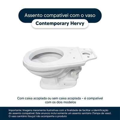 Assento Sanitário Soft Close Contemporary Cinza Claro Para Vaso Hervy