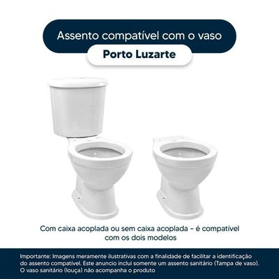 Assento Sanitário Soft Close Porto Cinza Claro Para Vaso Luzarte