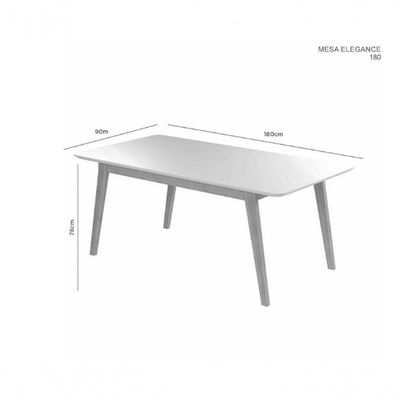 Mesa De Jantar Elegance Jcm Movelaria Cinamomo/off 1,80 M