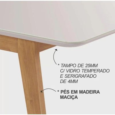 Mesa De Jantar Elegance Jcm Movelaria Cinamomo/off 1,80 M