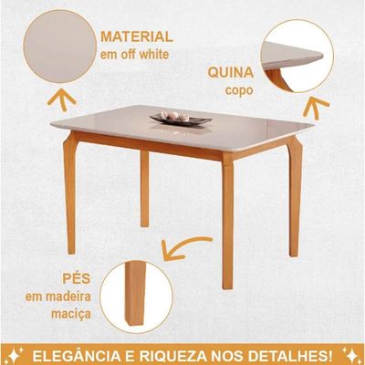 Mesa De Jantar Alegra Jcm Movelaria Cinamomo/off 1,60m