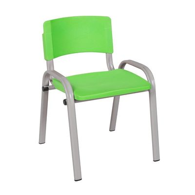 Kit 10 Cadeira Iso Infantil Creche, Escola Base Cinza Verde Claro