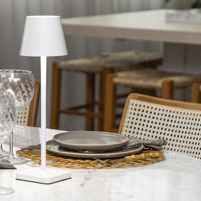 Luminária de mesa tátil regulável Copa&Cia Ross 37,5cm branca