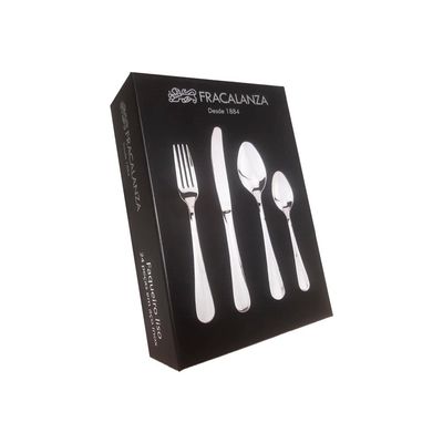Faqueiro em aço inox Fracalanza Liso 3mm 24 peças - 28271