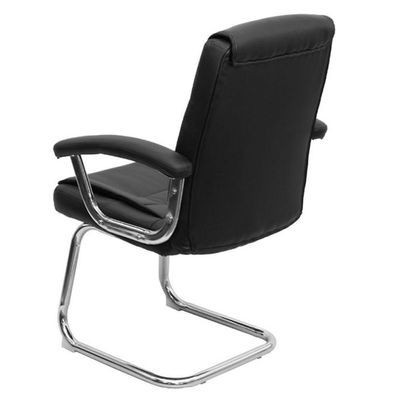 Cadeira Escritório Locutor Osler Or Design Poliuretano Preto Base Fixa Cromada