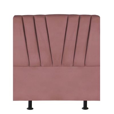 Cabeceira Estofada Cama Box Solteiro 90 Cm Louise Suede Rosé