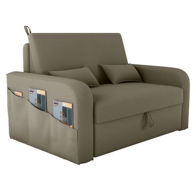 Sofá Cama Com Baú Gorteen Veludo Cappuccino
