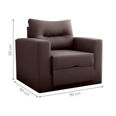 Sofá Cama 1 Lugar Cork Suede Marrom