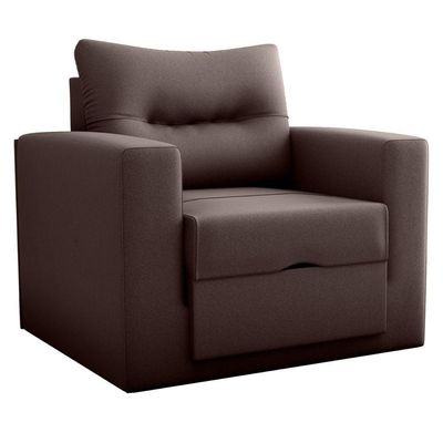 Sofá Cama 1 Lugar Cork Suede Marrom