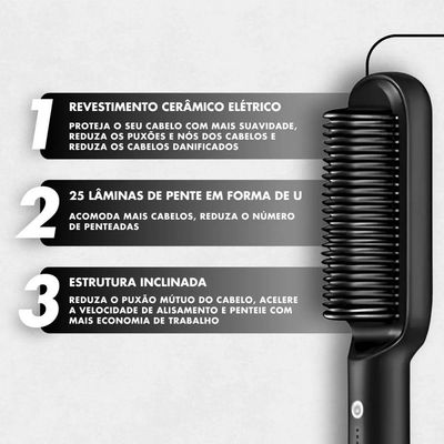 Escova Pente Alisadora Profissional Bivolt