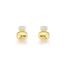 Toque De Glamour: Brincos Banhados A Ouro 18k Com Detalhe Em Zircônia Banhado A Ouro 18k