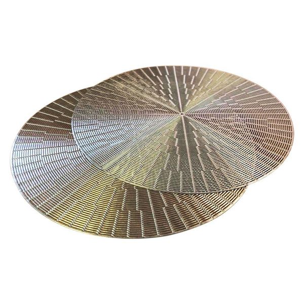 Jogo Americano Mesa Posta Mesa Redondo Linha Luxo Tamanho Grande Modelo Egípcio Em Pvc Cor:dourado