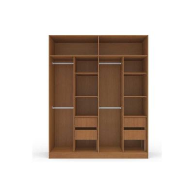 Guarda Roupa 4 Portas e 4 Gavetas Lisboa Freijo/Branco - Politorno