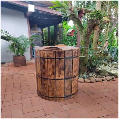 Barril De Madeira Maciça Móveis Rústicos Bv Magazine