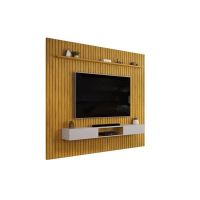 Rack Bancada c/ Painel p/ TV Trento 275x240cm Cedro/Bali - DJ Móveis
