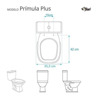Assento Sanitário Soft Close Primula Plus Preto Para Vaso Fiori