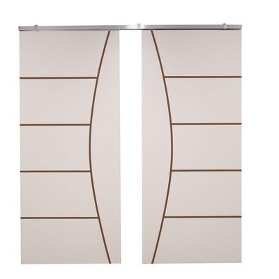 Porta Dupla Branco Prime Frisada Kit Alumínio F09 - 210x140