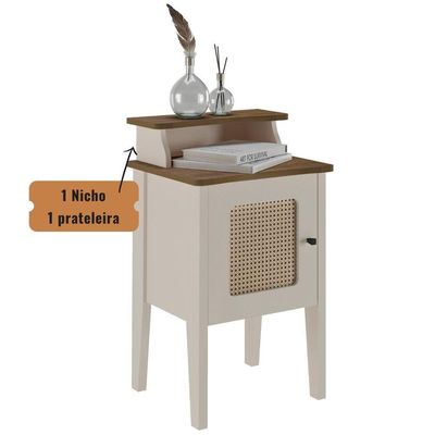 Mesa De Canto E Cabeceira Mesinha De Apoio Charlotte Pinho / Off White