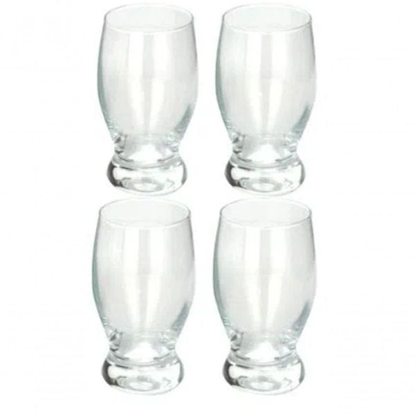 Jogo 4 Copos De Vidro Agua Cerveja Suco 248ml Taça