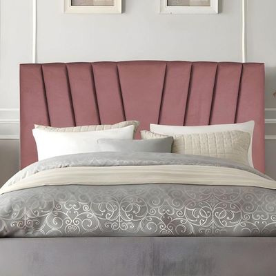 Cabeceira Estofada Cama Box Solteiro 100 Cm Louise Suede Rosé