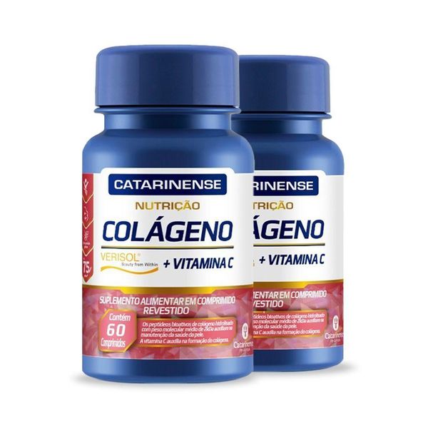 Kit 2 Colágeno Verisol + Vitamina C Catarinense 60 Cápsulas