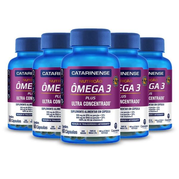 Kit 5 ômega 3 Concentrado Catarinense 60 Capsulas