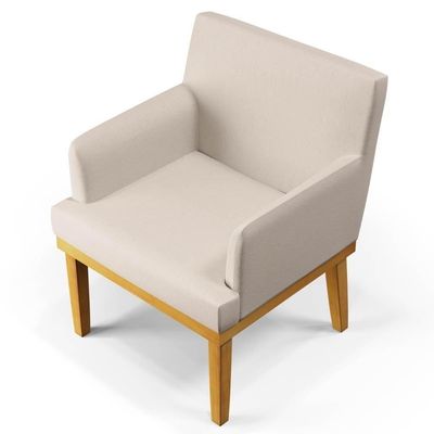 Kit 2 Poltronas Decorativas Vitória W01 Linho Cru - Mpozenato
