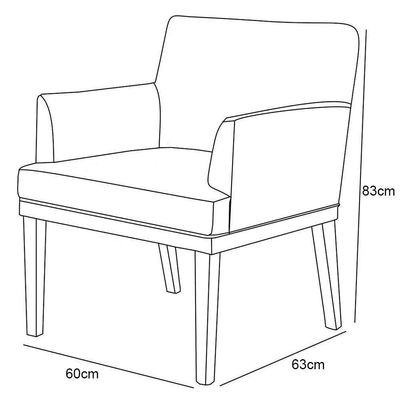 Kit 2 Poltronas Decorativas Vitória W01 Linho Cru - Mpozenato