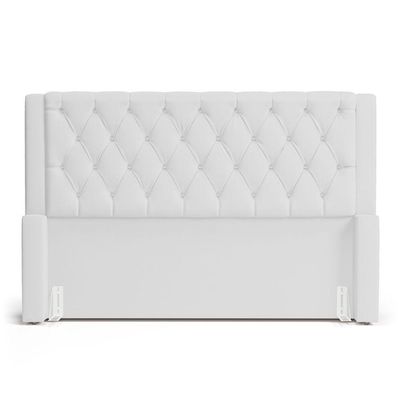 Cabeceira Atena Para Cama Box King Size 195cm Capitonê Com Frame Sintético Branco - Desk Design