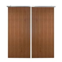 Porta Dupla De Correr P- Verniz Kit Alumínios 210x140