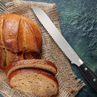 Faca para pão Fackelmann Nirosta em inox 33cm preta