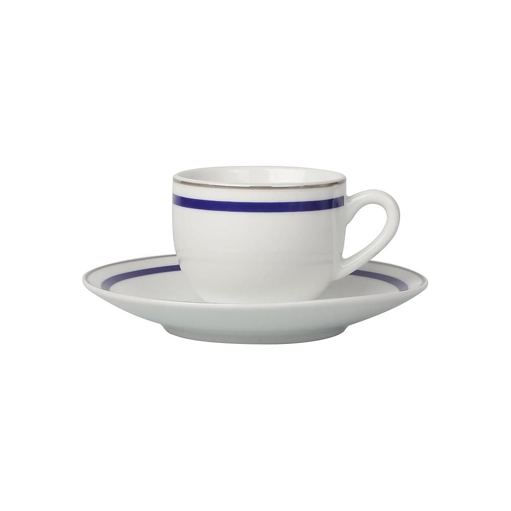 Jogo de Jantar em porcelana Silver Rim L'Hermitage Très Classique 42 peças azul