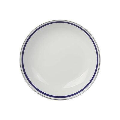 Jogo de Jantar em porcelana Silver Rim L'Hermitage Très Classique 42 peças azul