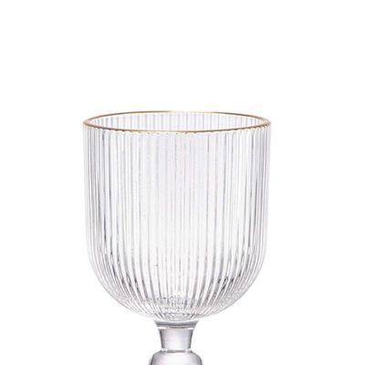 Jogo de taças em vidro com borda dourada L'Hermitage Cameratta 365ml 6 peças