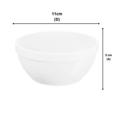 Jogo 2 Tigelas 300ml e 500ml Bowl Branco Plástico Servir Caldos Saladas Acompanhamentos Coza