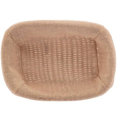 5 Cestos Porta Pão Plástico Rattan com Forro Lyor 24,5x17cm Folhados Bolo Retangular