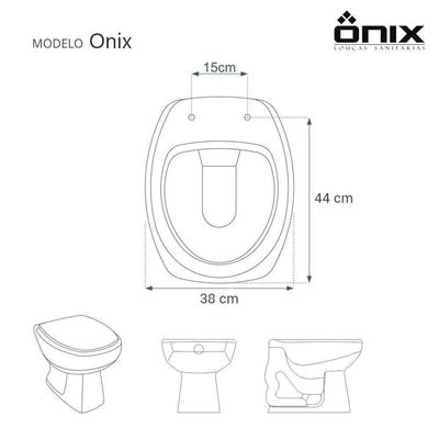 Assento Sanitário Com Fechamento Lento Onix Branco Para Vaso Onix