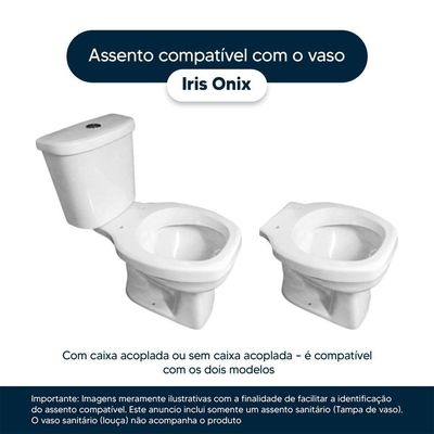 Assento Sanitário Soft Close Iris Branco Para Vaso Onix