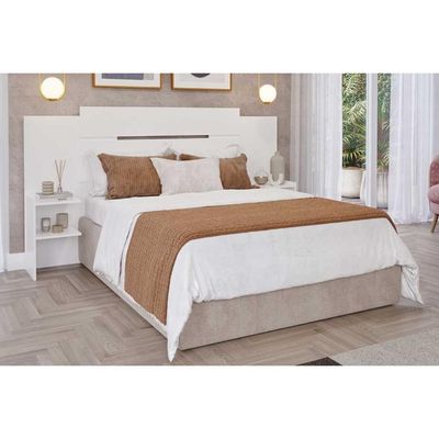 Painel Cama Box Madeirado Solteiro/Casal/Queen Mila Off White - Panan