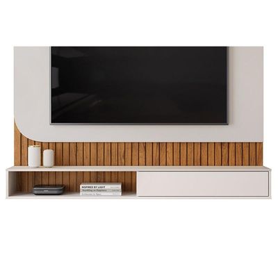 Home p/ TV até 65 Pol Tom 150x139cm Freijo/Off White - DJ Móveis