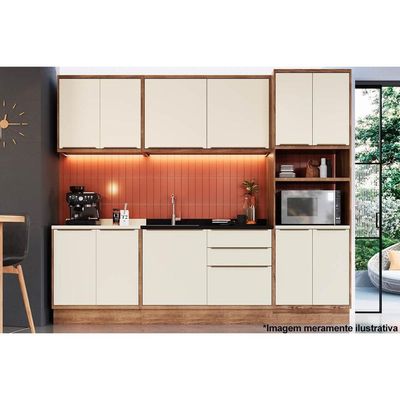 Balcão Cozinha p/ Cooktop Versalis PH 3040 c/ 2 Portas s/ Tampo 80cm Freijo/Grafite - Herval
